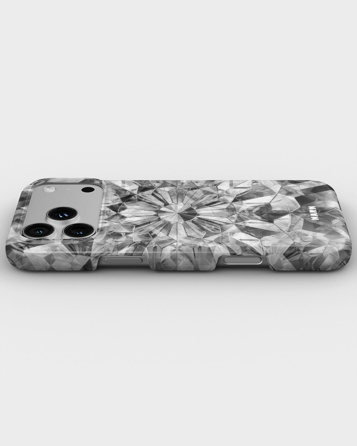 iPhone 18 Pro Max Slim Case - Grey Crystals - View 3