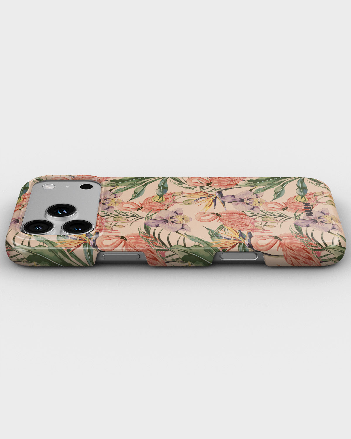 iPhone 18 Pro Max Slim Case - Flamingos & Flowers - View 3