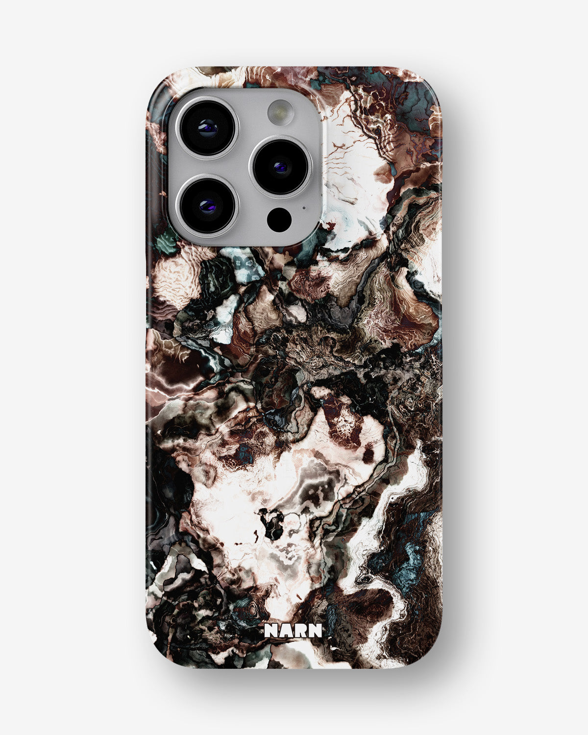 iPhone 15 Pro Slim Case - Marble Brown - View 1