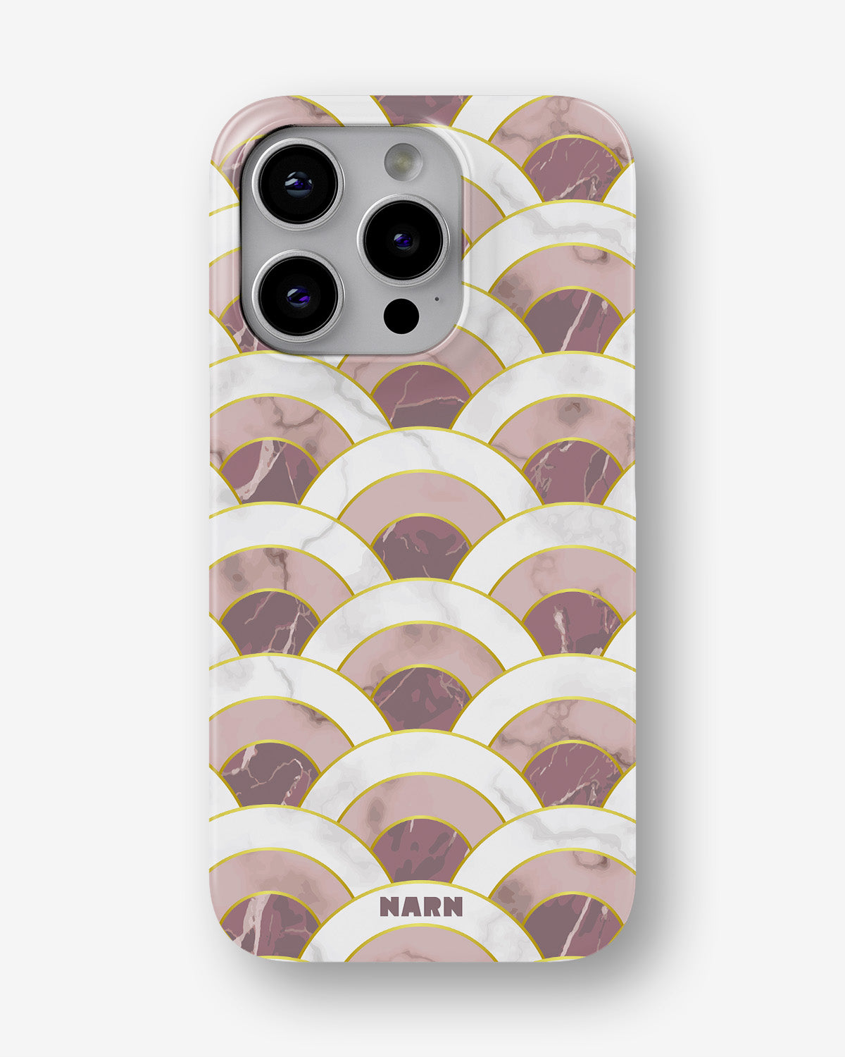 iPhone 15 Pro Slim Case - Pink Marble Waves - View 1