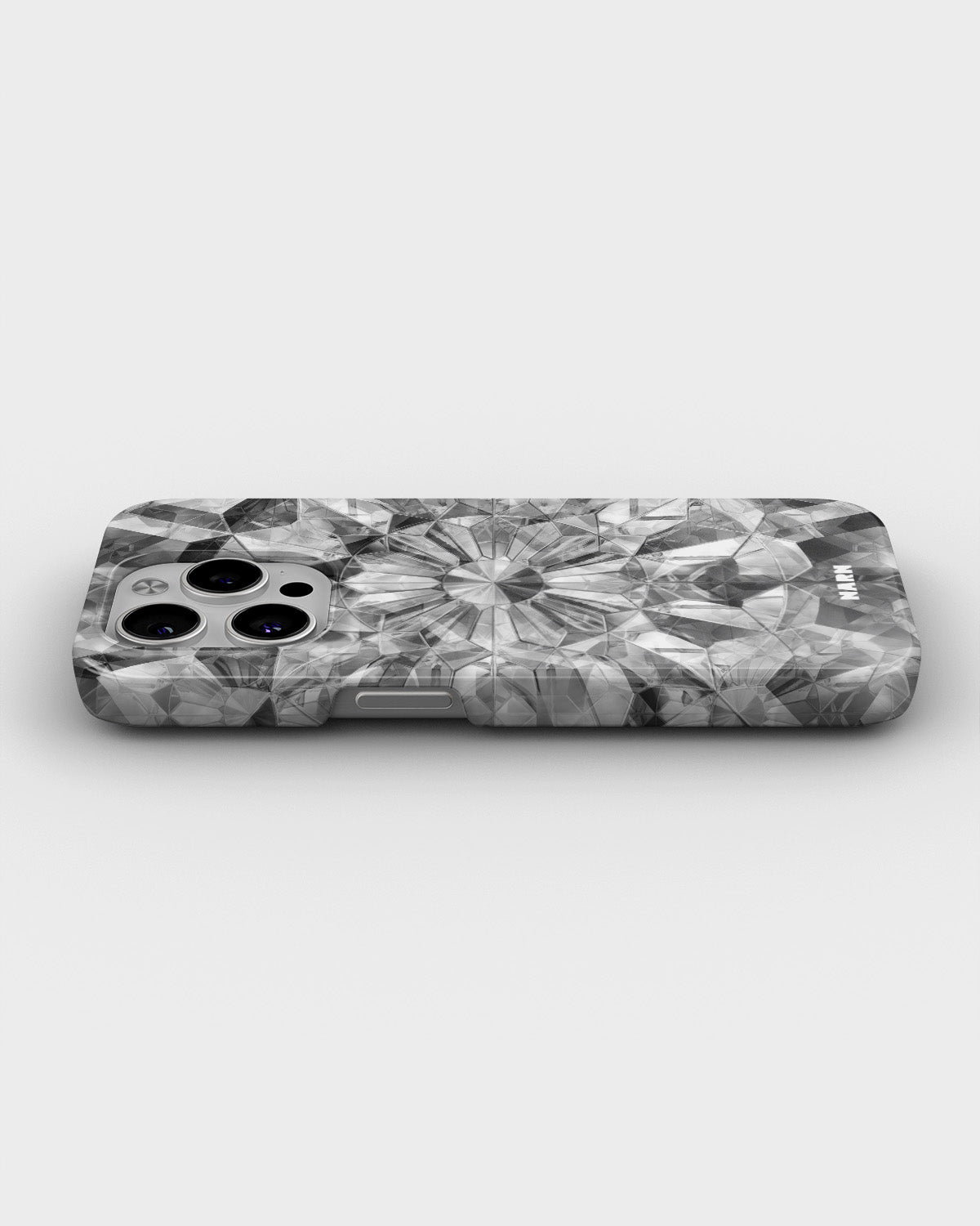 iPhone 15 Pro Slim Case - Grey Crystals - View 3