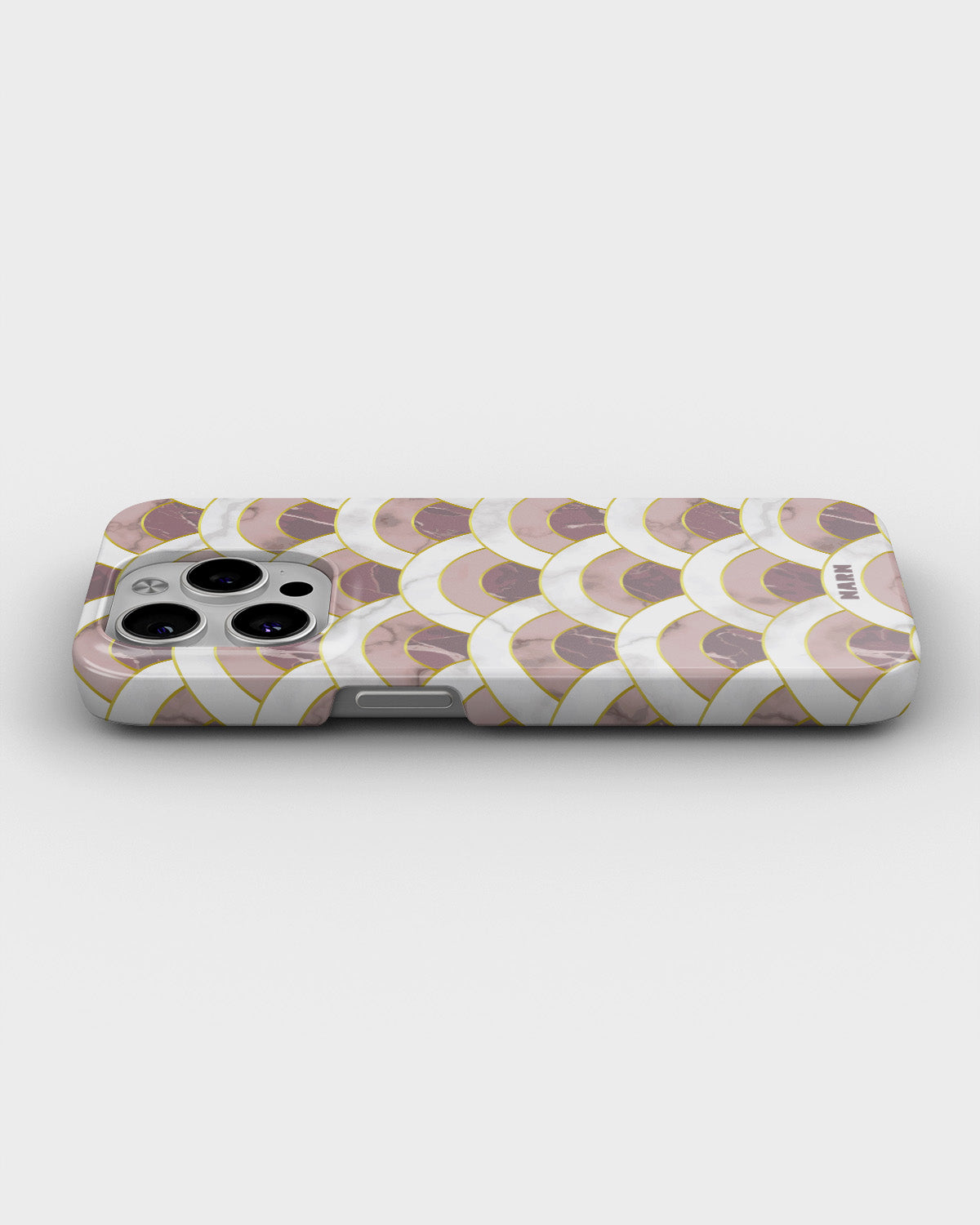 iPhone 15 Pro Slim Case - Pink Marble Waves - View 3