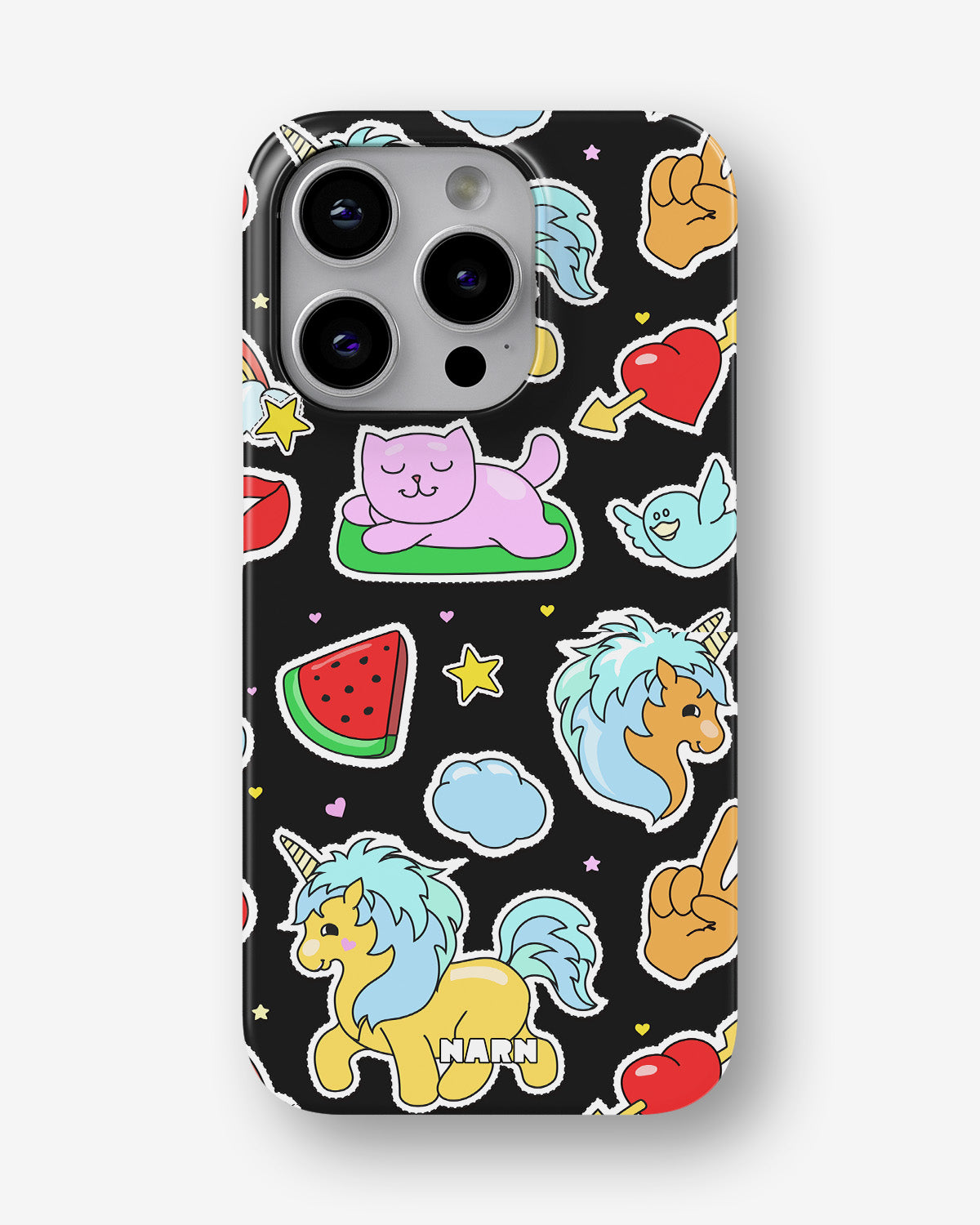 iPhone 15 Pro Max Slim Case - Cute Stickers - View 1