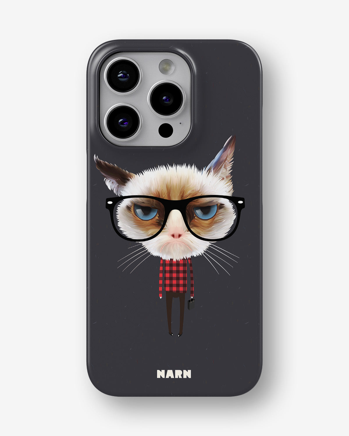 iPhone 15 Pro Max Slim Case - Hipster Cat - View 1
