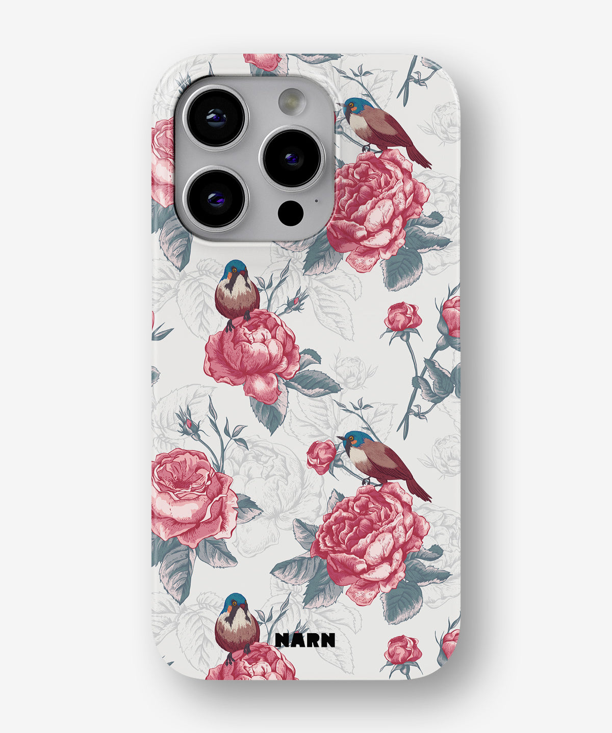iPhone 15 Pro Max Slim Case - Birds Among Roses - View 1