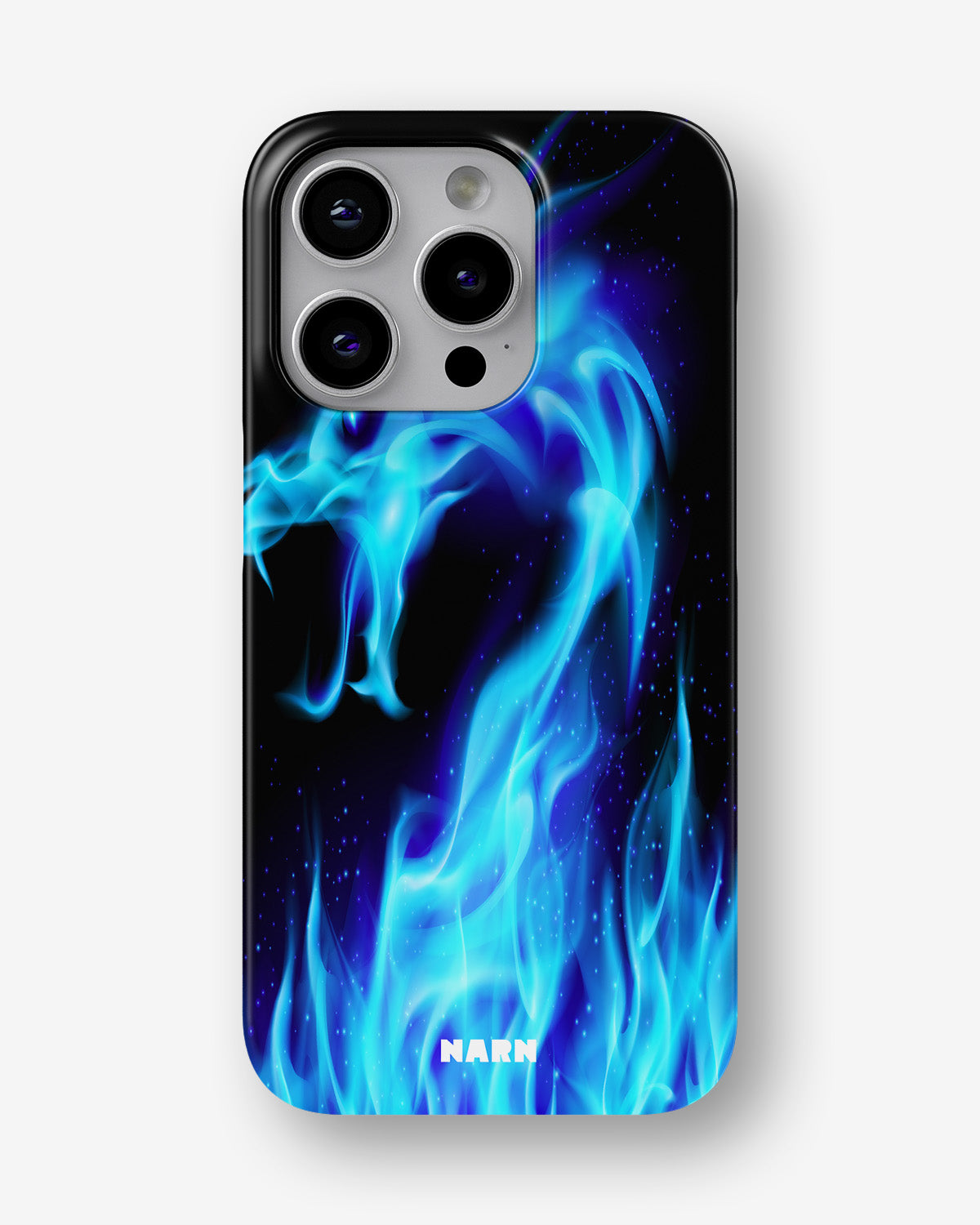 iPhone 15 Pro Max Slim Case - Blue Flames Dragon - View 1