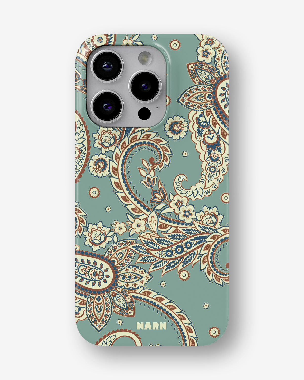 iPhone 15 Pro Max Slim Case - Paisley Green - View 1