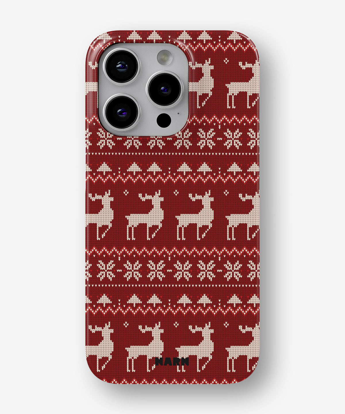 iPhone 15 Pro Max Slim Case - Reindeer Knit - View 1
