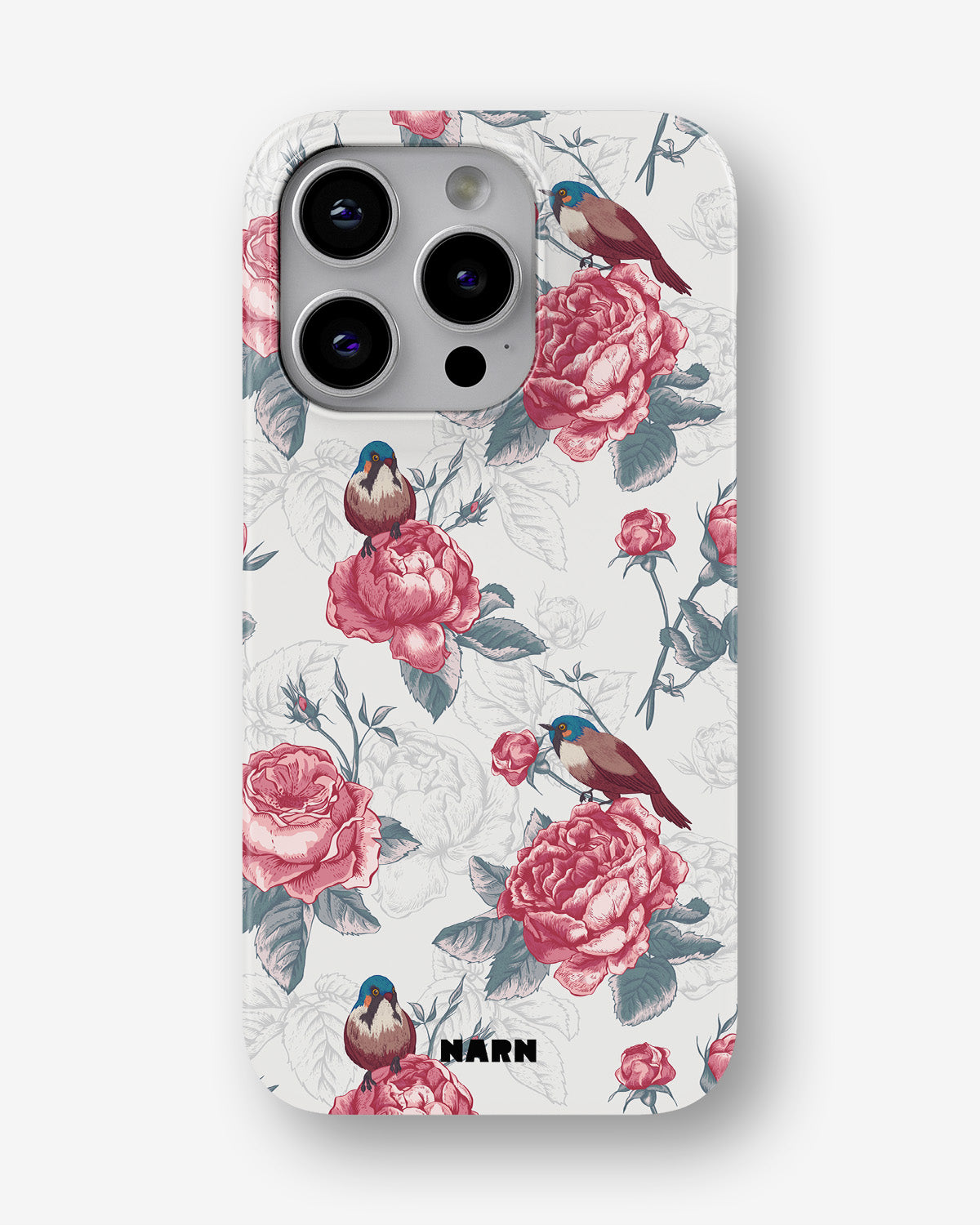 iPhone 14 Pro Max Slim Case - Birds Among Roses - View 1