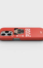 iPhone 14 Pro Max Slim Case - I Love Pugs - View 3