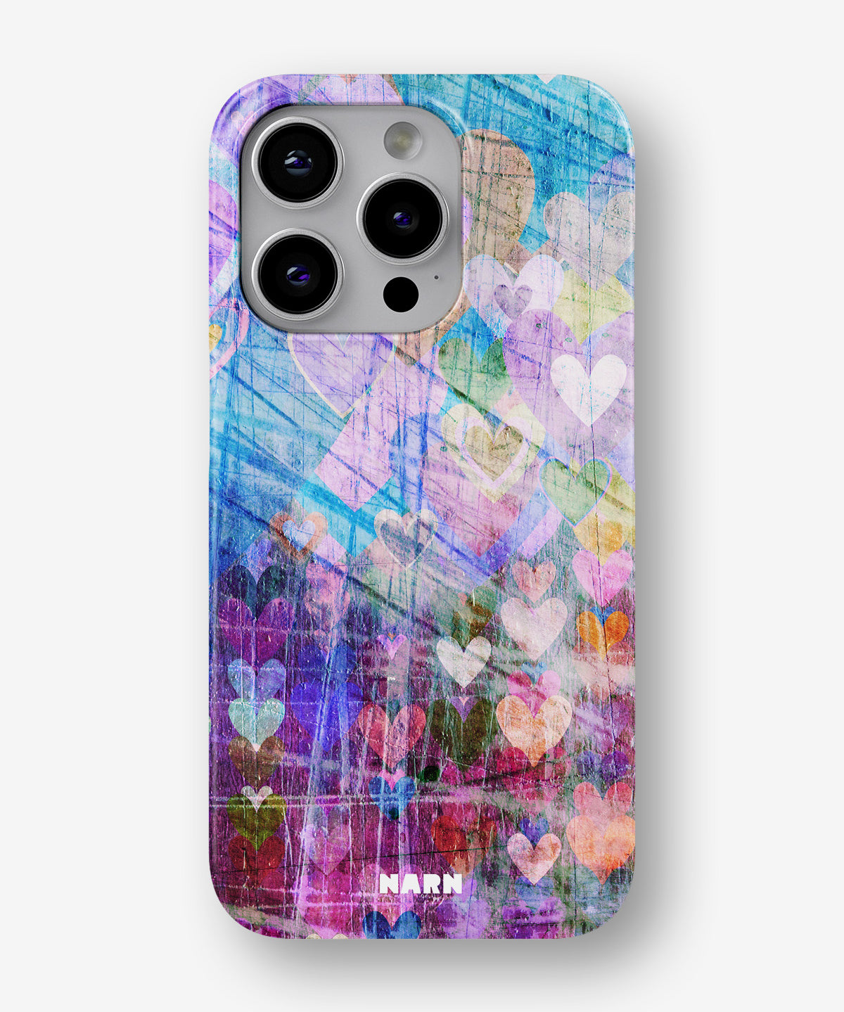 iPhone 14 Pro Slim Case - Purple Hearts - View 1