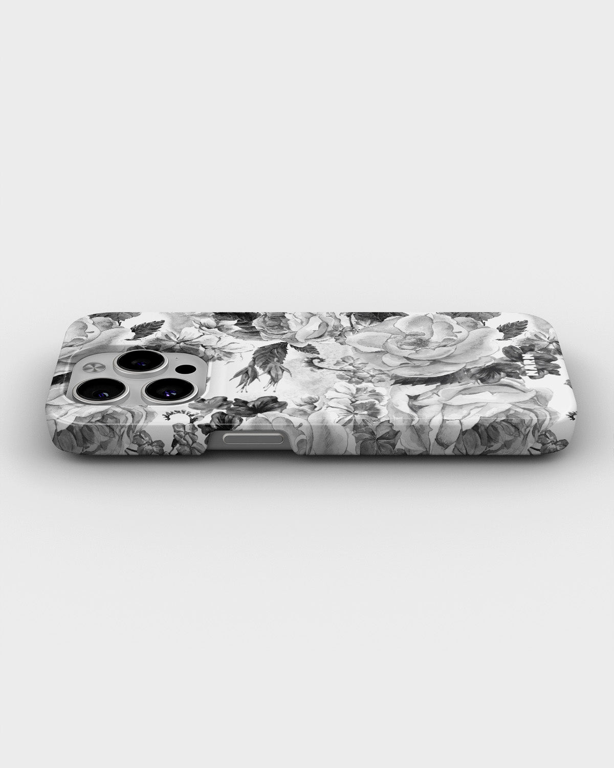 iPhone 14 Pro Slim Case - Black & White Bloom - View 3