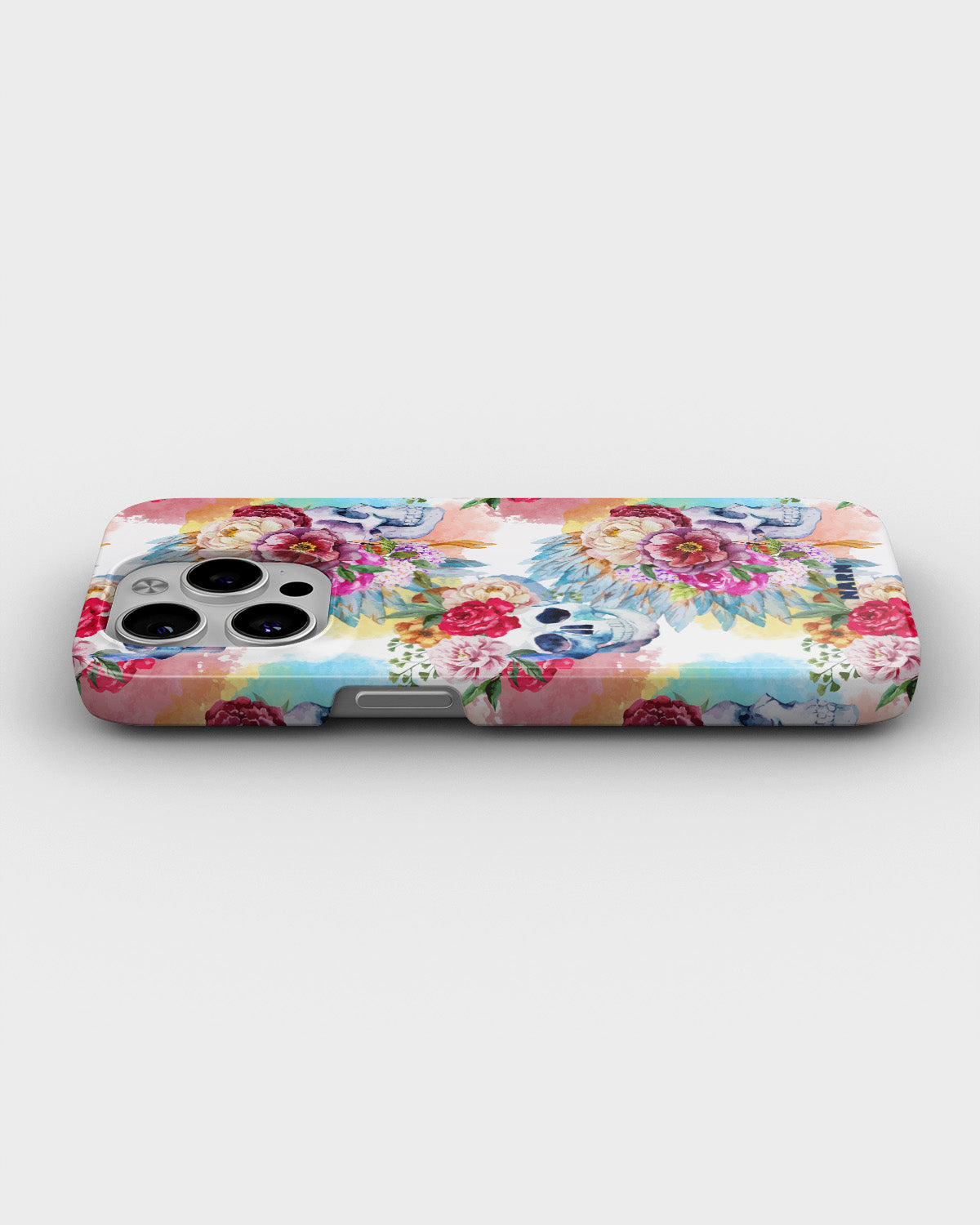 iPhone 14 Pro Slim Case - Flowered Skulls - View 3