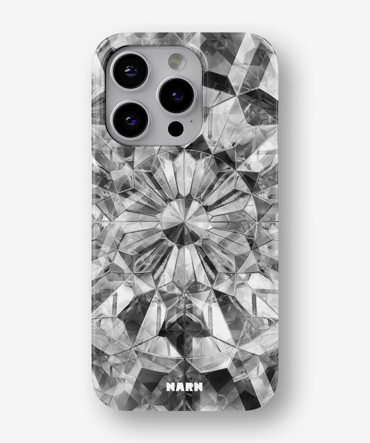 iPhone 13 Pro Max Slim Case - Grey Crystals - View 1