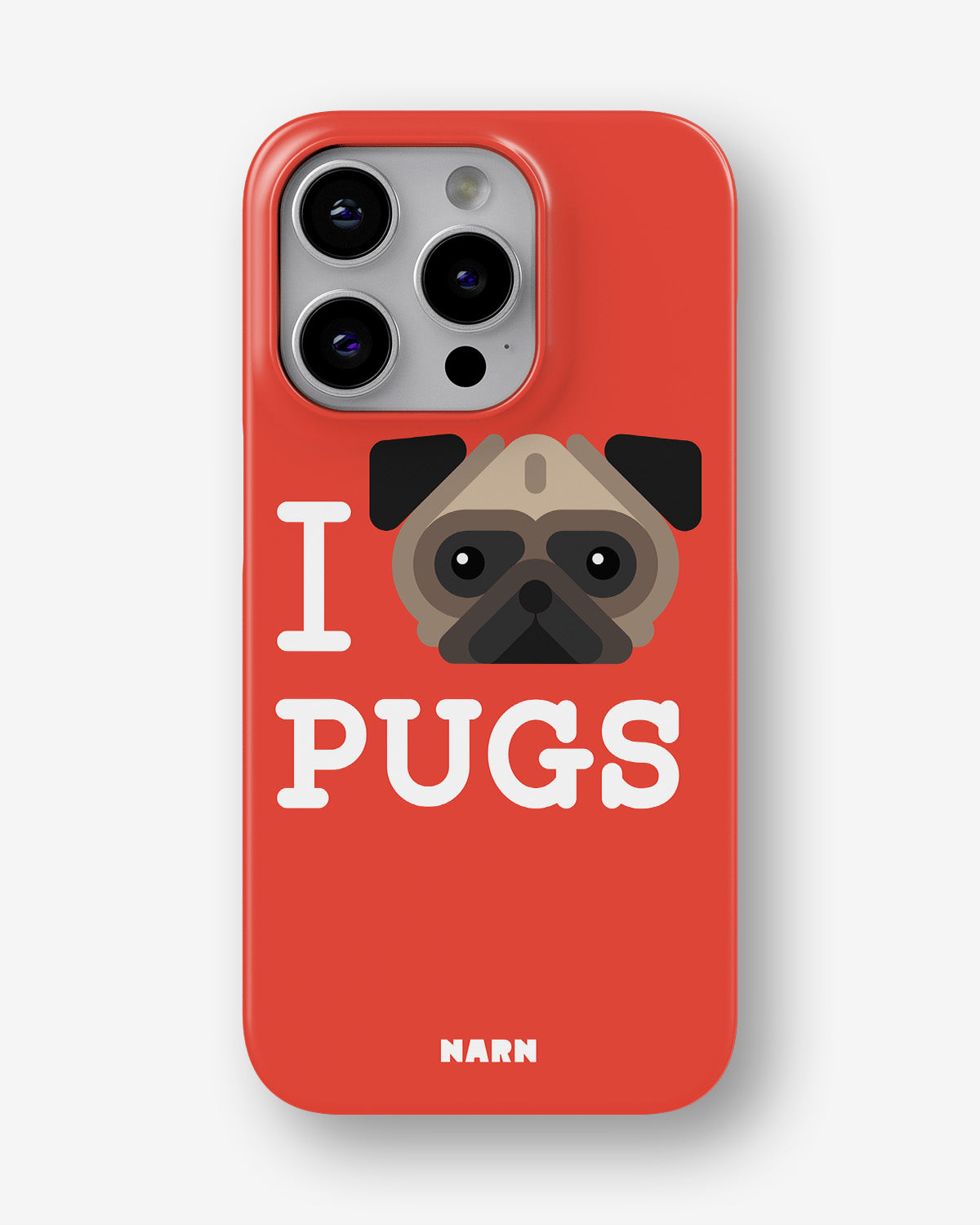iPhone 13 Pro Max Slim Case - I Love Pugs - View 1