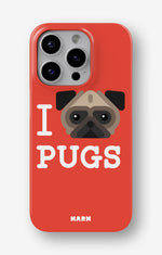 iPhone 13 Pro Max Slim Case - I Love Pugs - View 1
