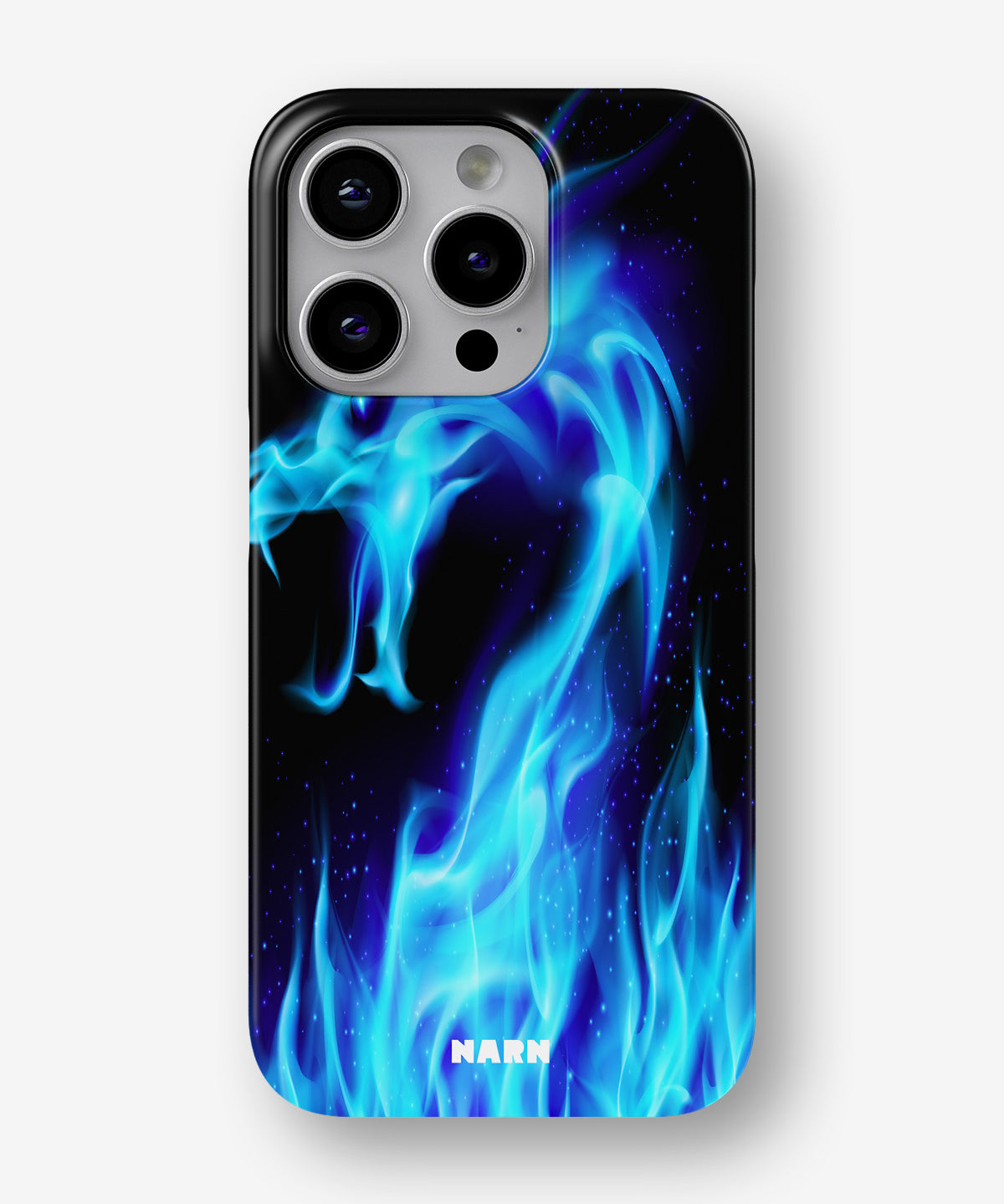 iPhone 13 Pro Max Slim Case - Blue Flames Dragon - View 1