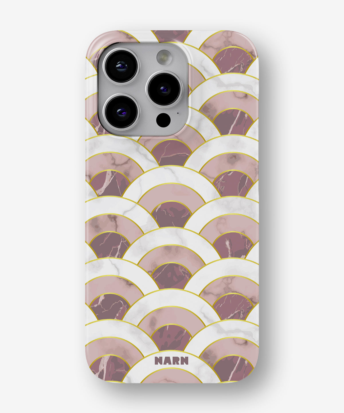 iPhone 13 Pro Max Slim Case - Pink Marble Waves - View 1