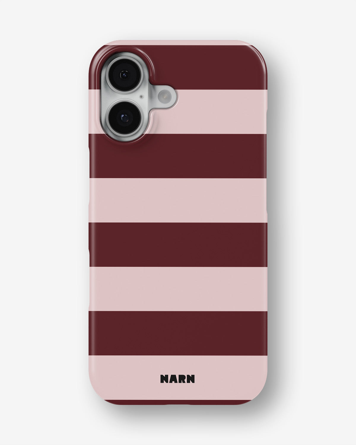 iPhone 16 Plus Slim Case - Cranberry Stripe - View 1