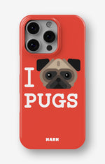 iPhone 16 Pro Slim Case - I Love Pugs - View 1