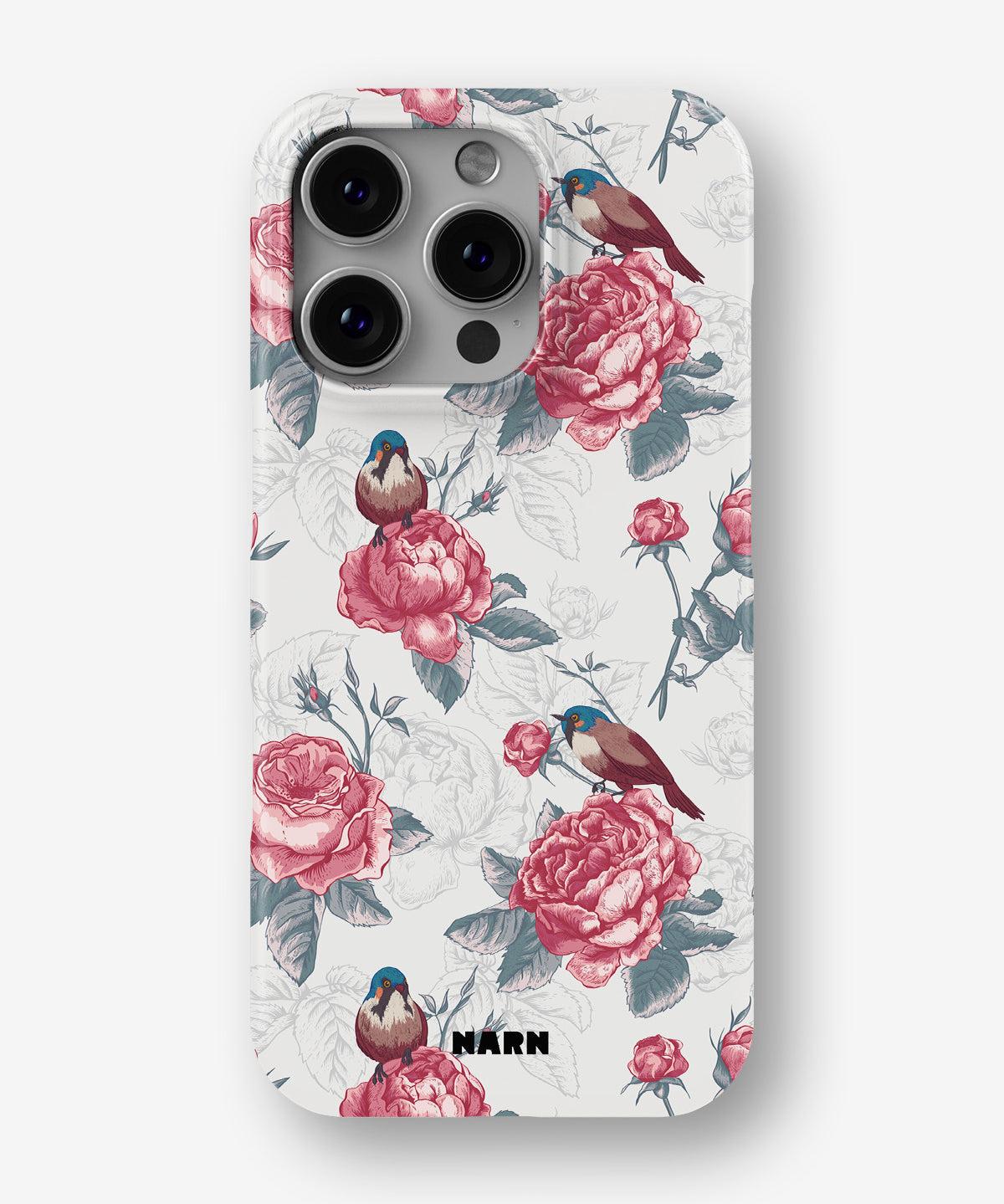 iPhone 16 Pro Slim Case - Birds Among Roses - View 1