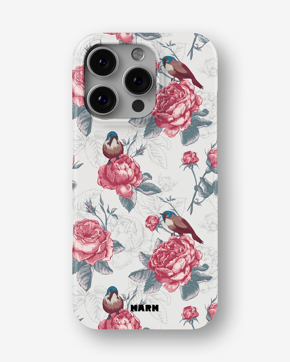 iPhone 16 Pro Slim Case - Birds Among Roses - View 1