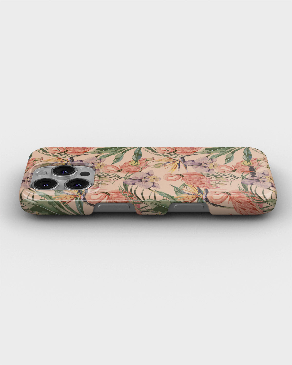 iPhone 16 Pro Slim Case - Flamingos & Flowers - View 3