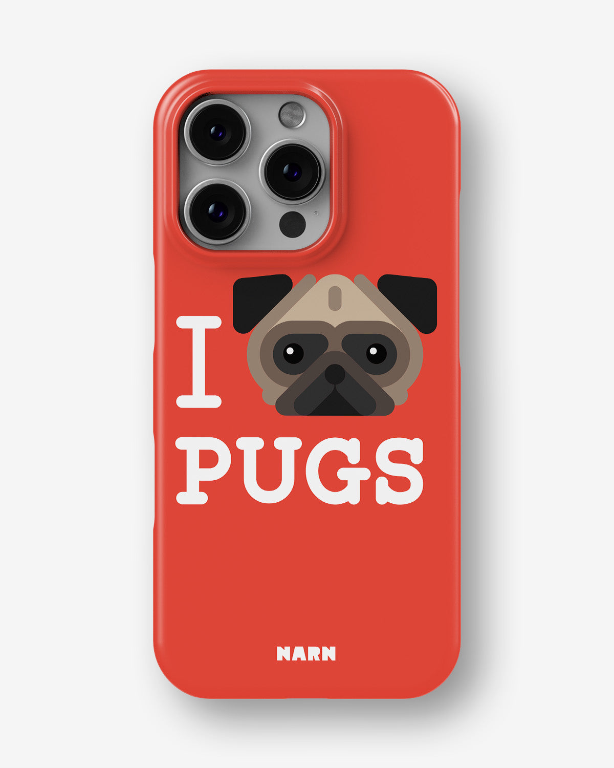 iPhone 16 Pro Max Slim Case - I Love Pugs - View 1