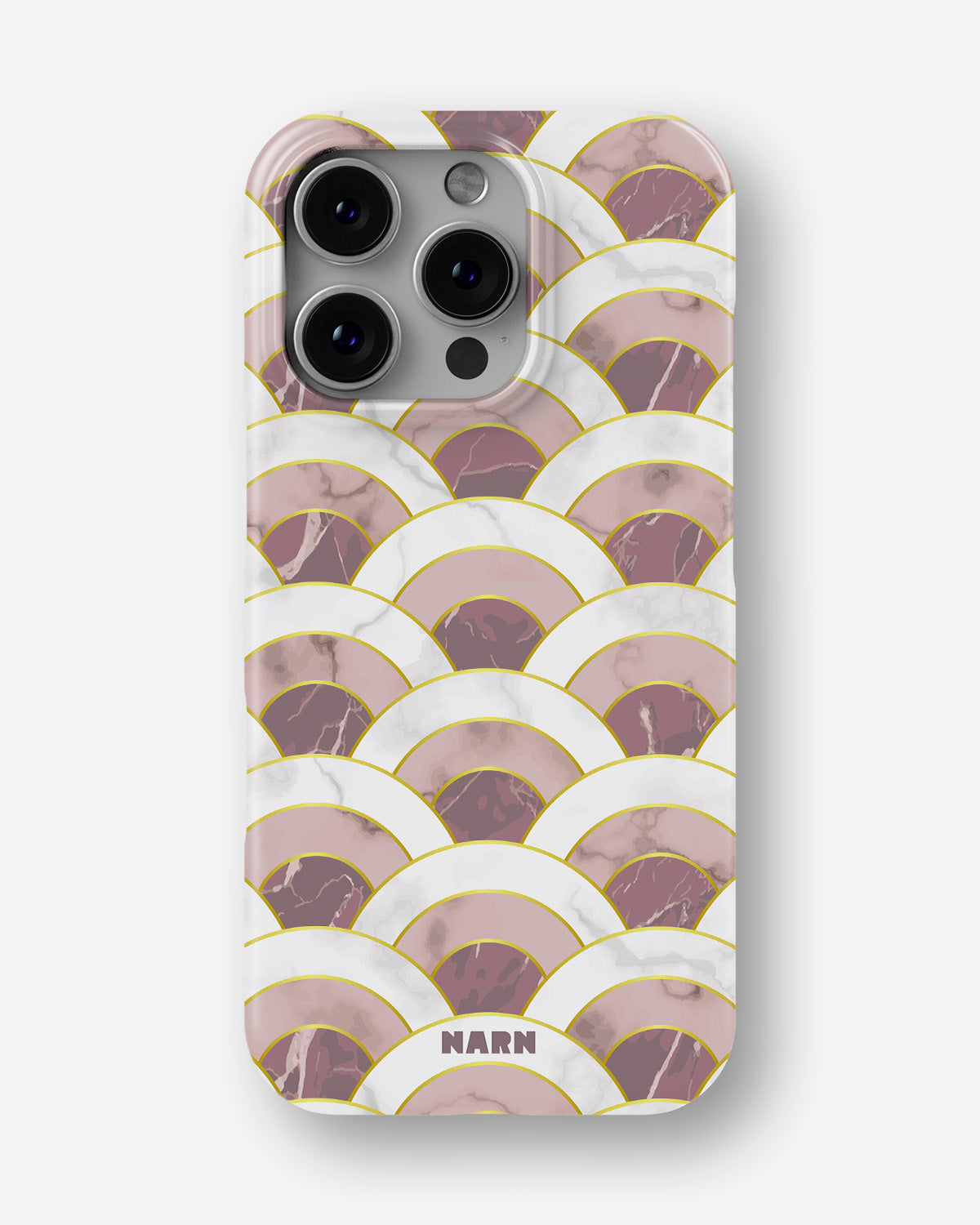iPhone 16 Pro Max Slim Case - Pink Marble Waves - View 1