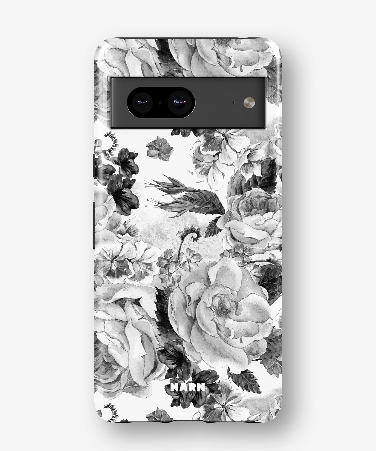 Google Pixel 8 Tough Case – Black & White Bloom - View 1