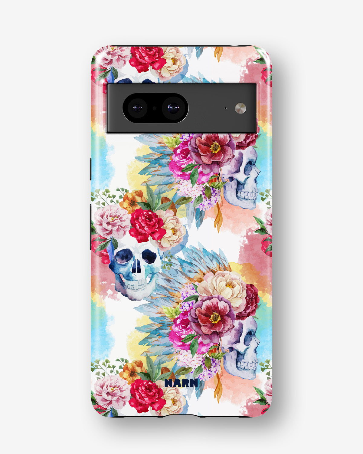 Google Pixel 8 Tough Case – Flowered Skulls - View 1