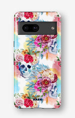 Google Pixel 8 Tough Case – Flowered Skulls - View 1