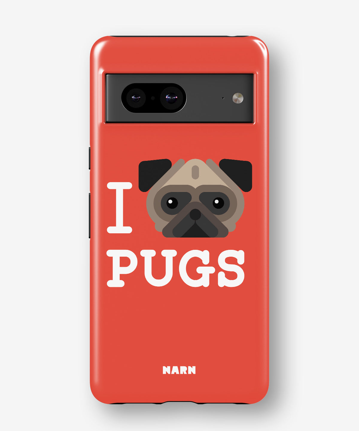 Google Pixel 8 Tough Case – I Love Pugs - View 1