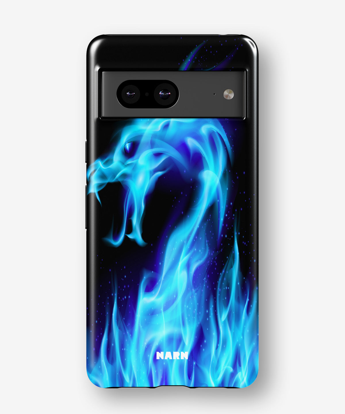 Google Pixel 8 Tough Case – Blue Flames Dragon - View 1