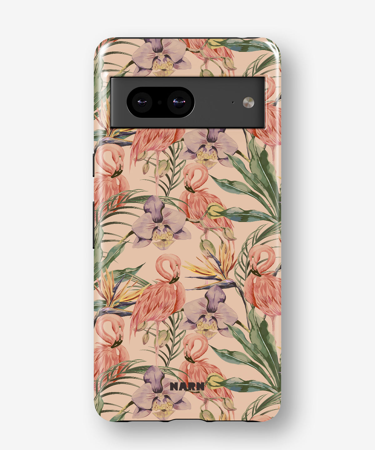 Google Pixel 8 Tough Case – Flamingos & Flowers - View 1