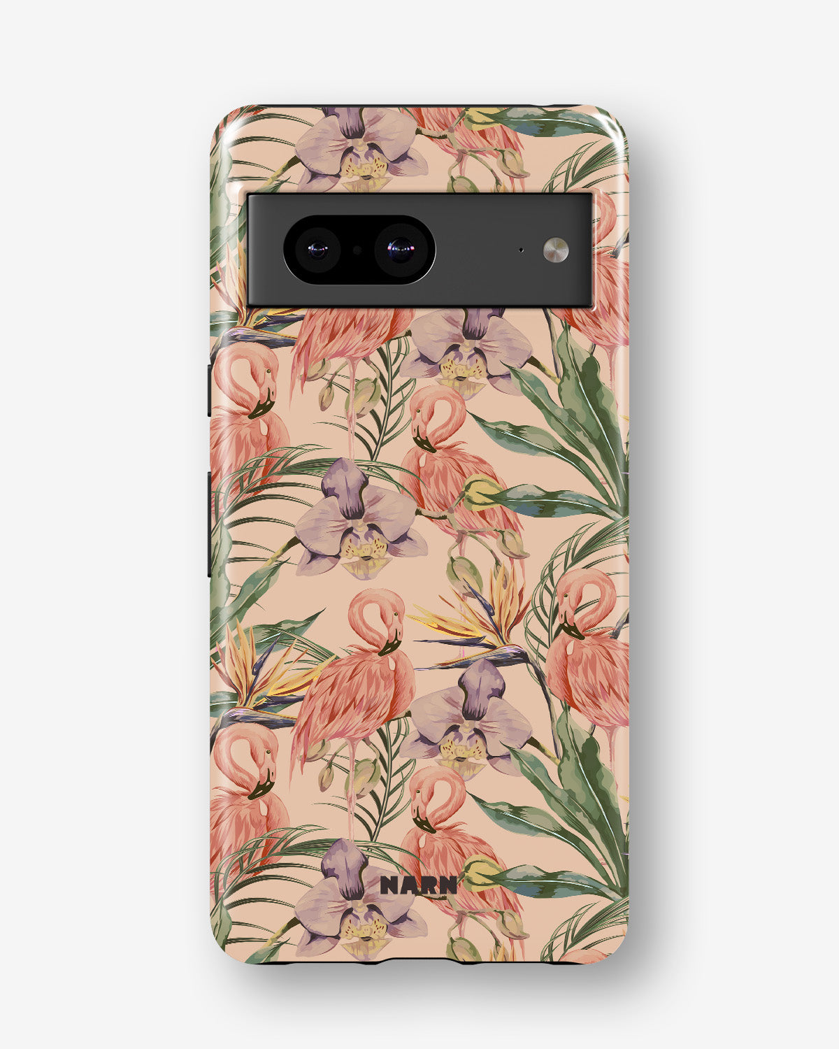 Google Pixel 8 Tough Case – Flamingos & Flowers - View 1