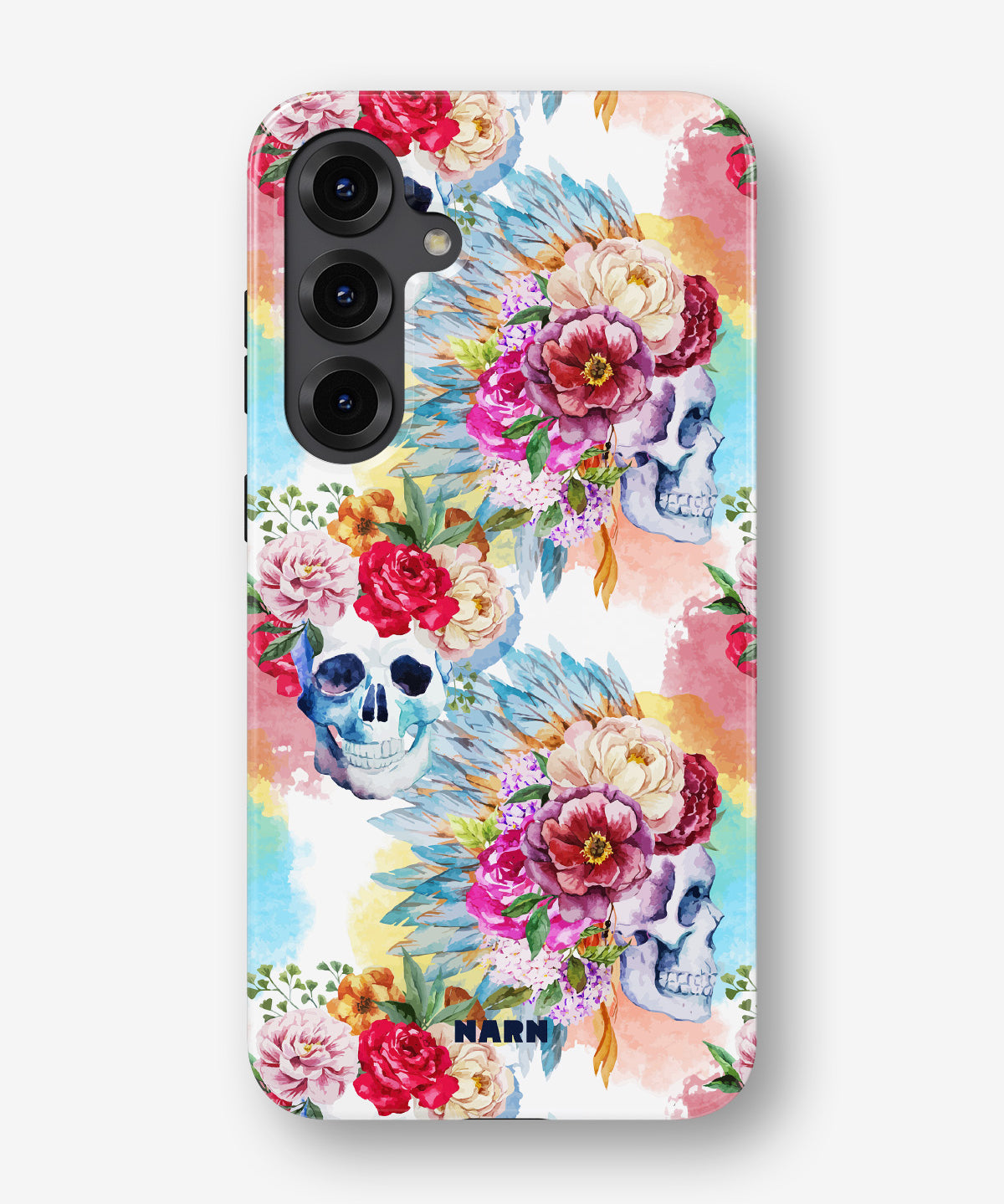 Samsung Galaxy S23 FE Tough Case – Flowered Skulls - View 1