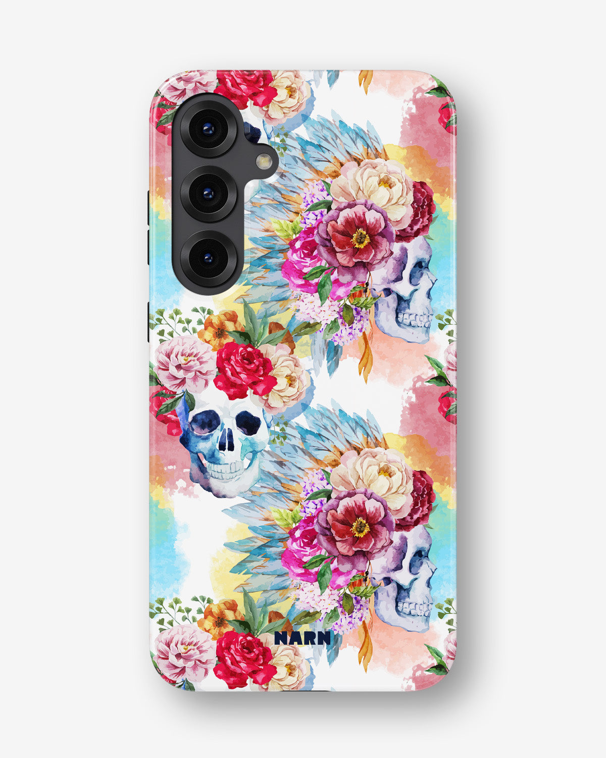 Samsung Galaxy S23 FE Tough Case – Flowered Skulls - View 1