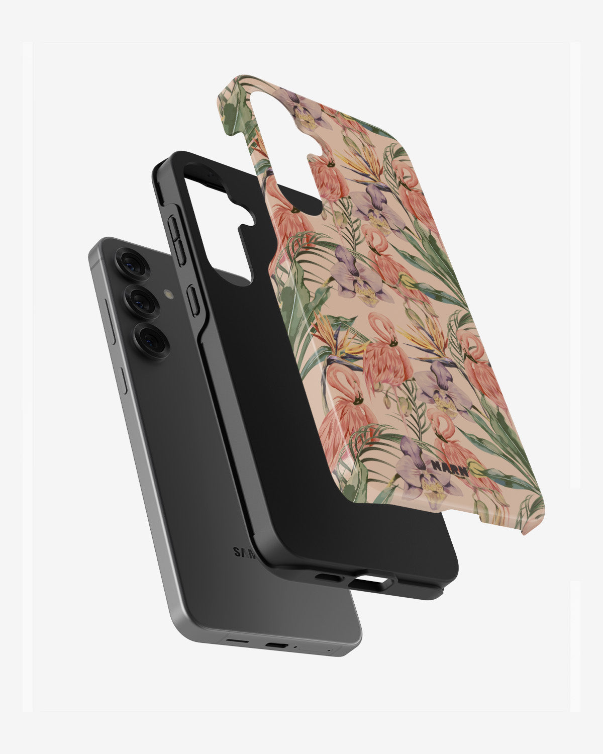 Samsung Galaxy S23 FE Tough Case – Flamingos & Flowers - View 2
