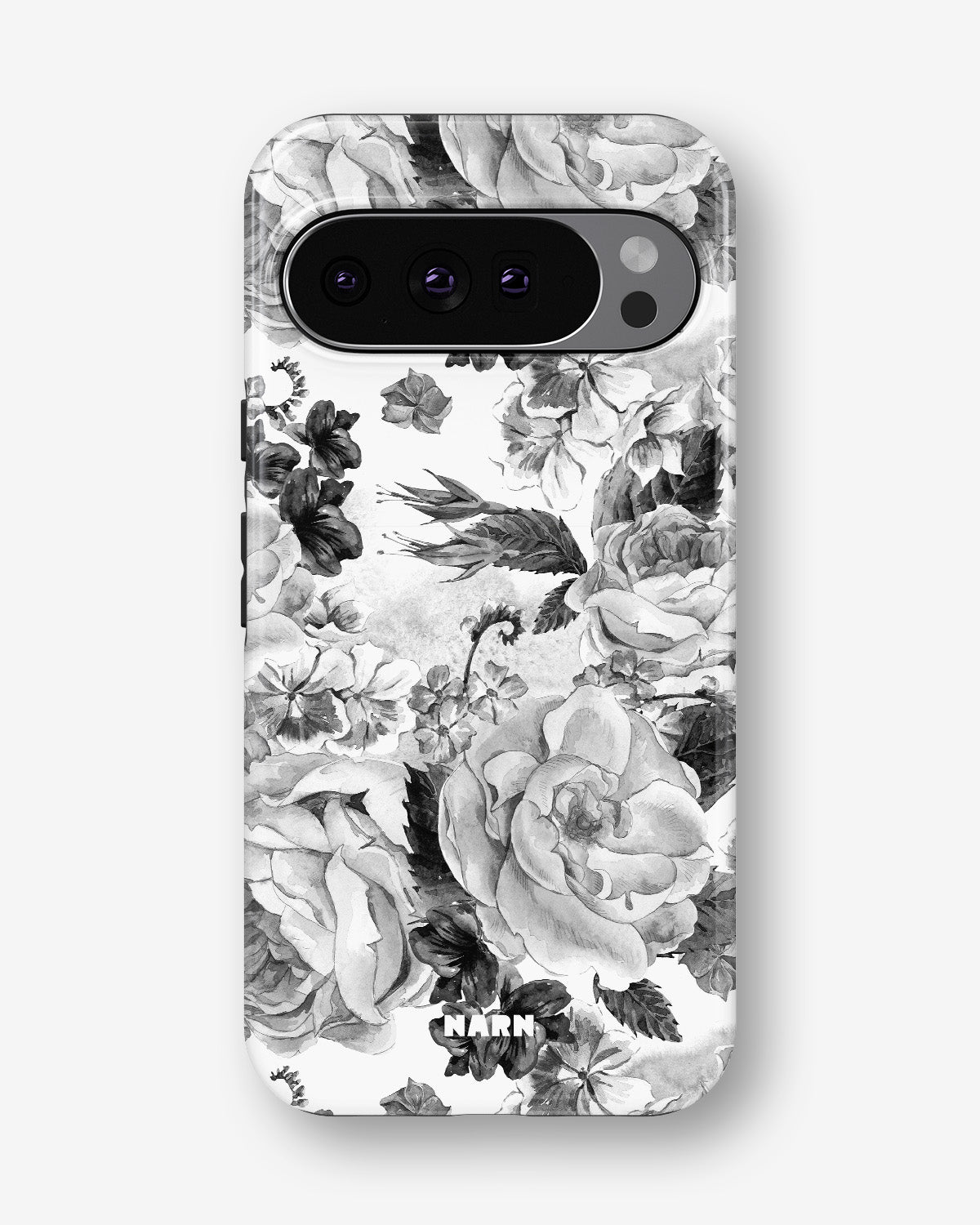 Google Pixel 11 Tough Case – Black & White Bloom - View 1