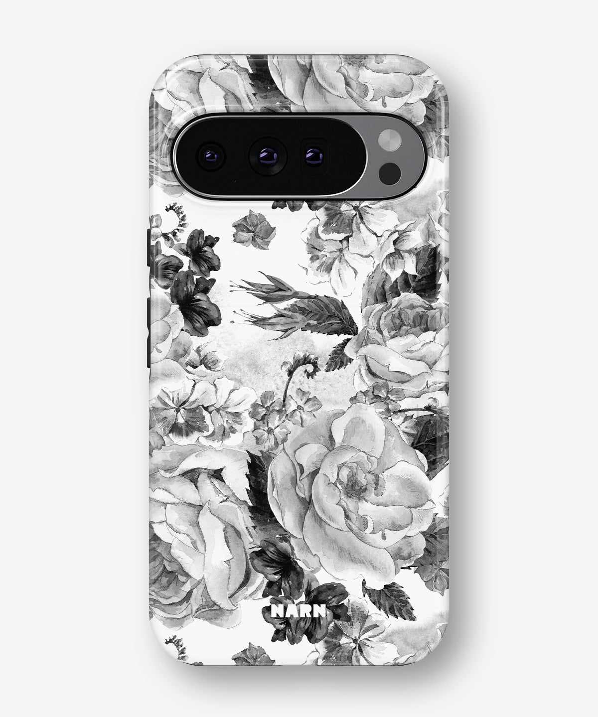 Google Pixel 11 Pro XL Tough Case – Black & White Bloom - View 1