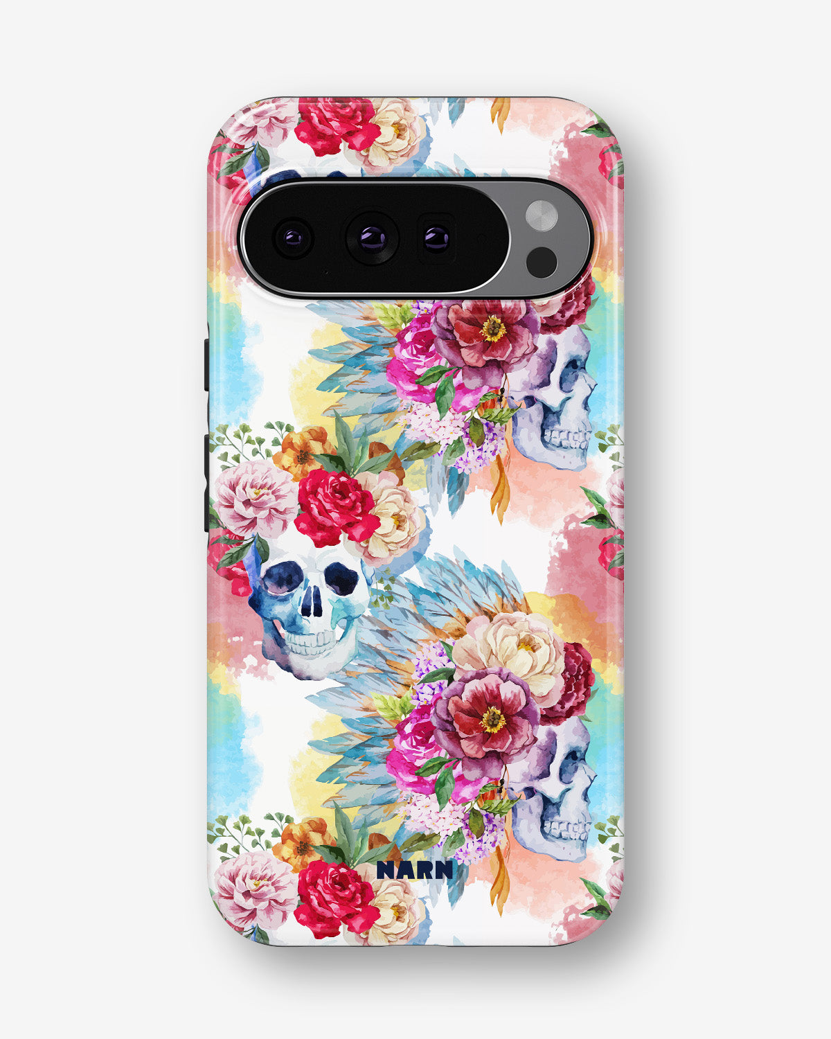 Google Pixel 11 Pro XL Tough Case – Flowered Skulls - View 1