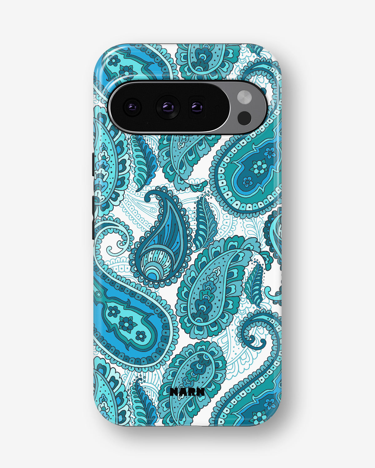 Google Pixel 11 Pro XL Tough Case – Turquoise Paisley - View 1