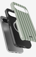 Google Pixel 11 Pro XL Tough Case – Sage Stripes - View 2
