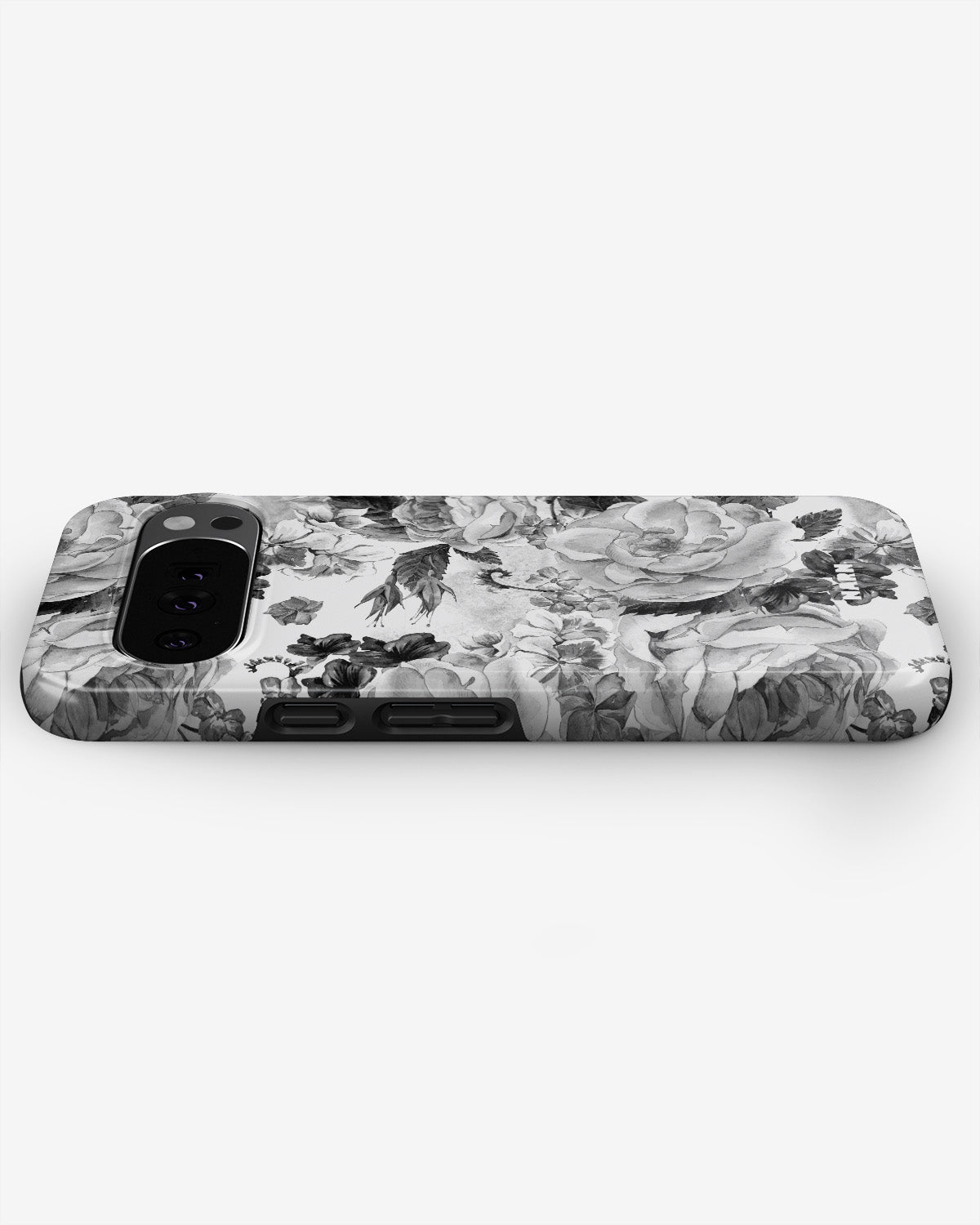 Google Pixel 11 Pro XL Tough Case – Black & White Bloom - View 3