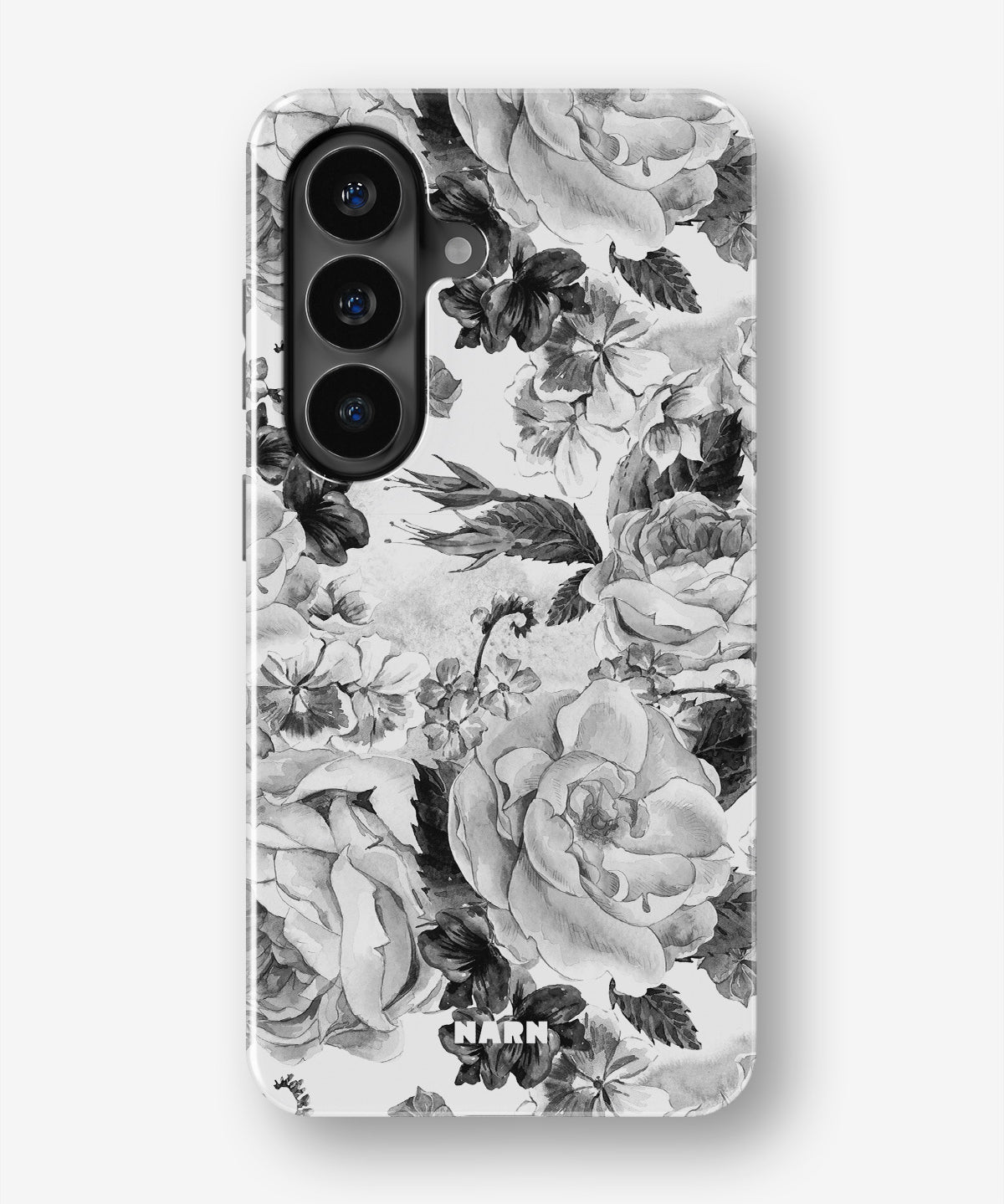 Samsung Galaxy S26 FE Tough Case – Black & White Bloom - View 1