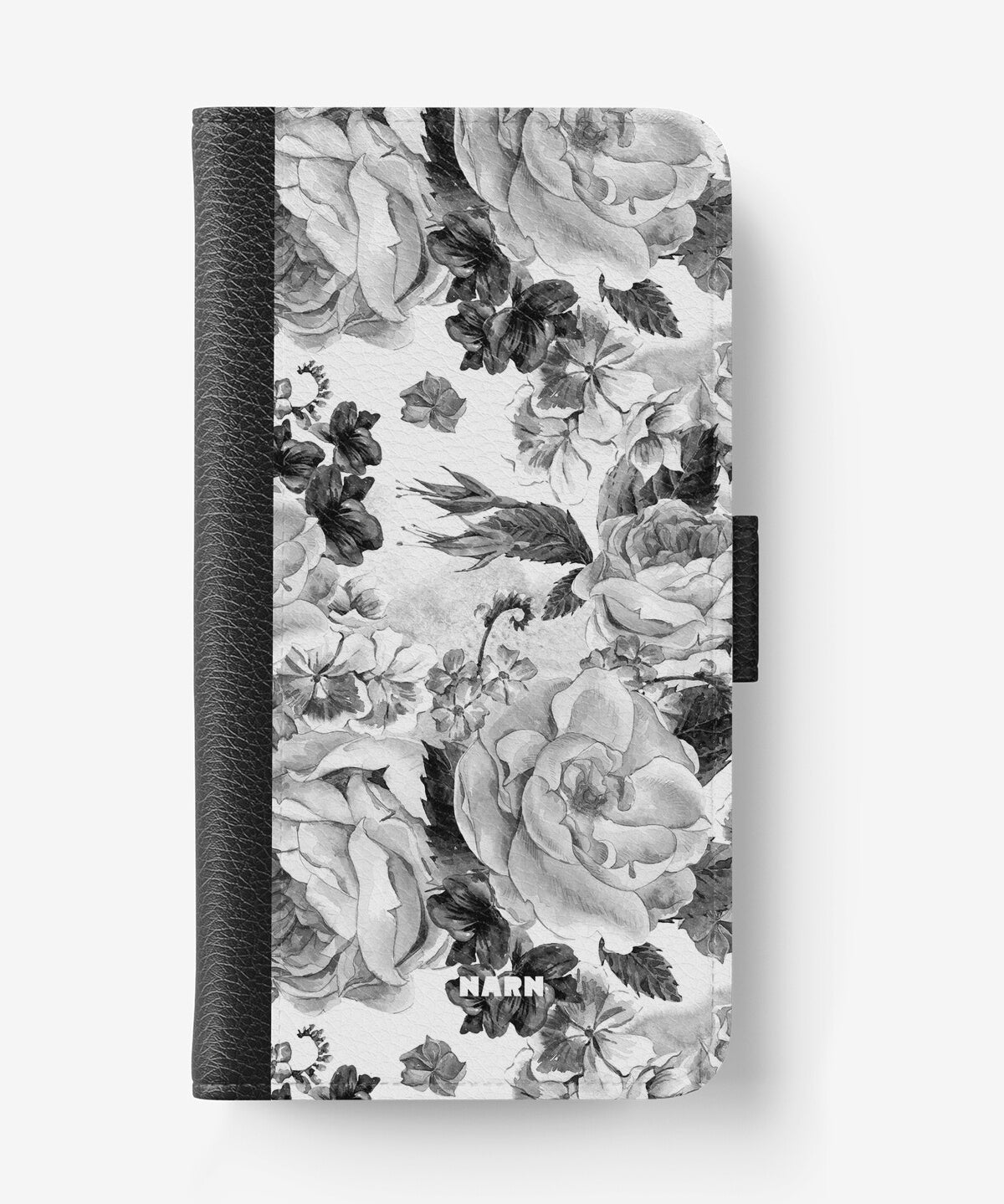 Doro 8050 Wallet Case - Black & White Bloom - View 1
