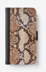 Doro 8050 Wallet Case - Brown Snakeskin - View 1
