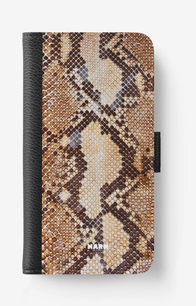 Doro 8050 Wallet Case - Brown Snakeskin - View 1