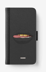 Doro 8050 Wallet Case - Golden Lips - View 1